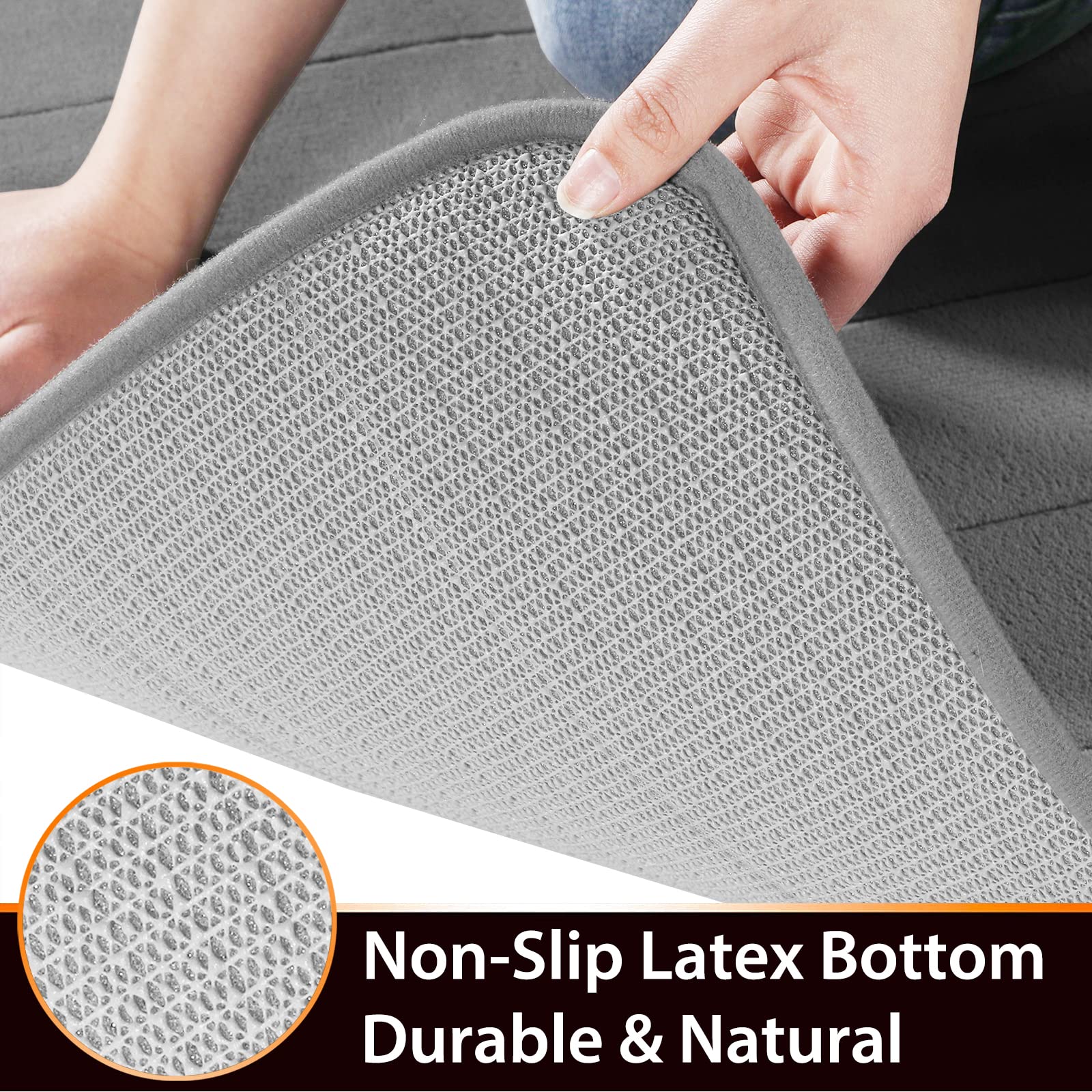 Yimobra Memory Foam Bath Mat Large Size 70 x 24 Inches  Soft and Comfortable  Super Water Absorption  Non-Slip  Thick  Machine Wash  Easier to Dry for Bathroom Floor Rug  Grey